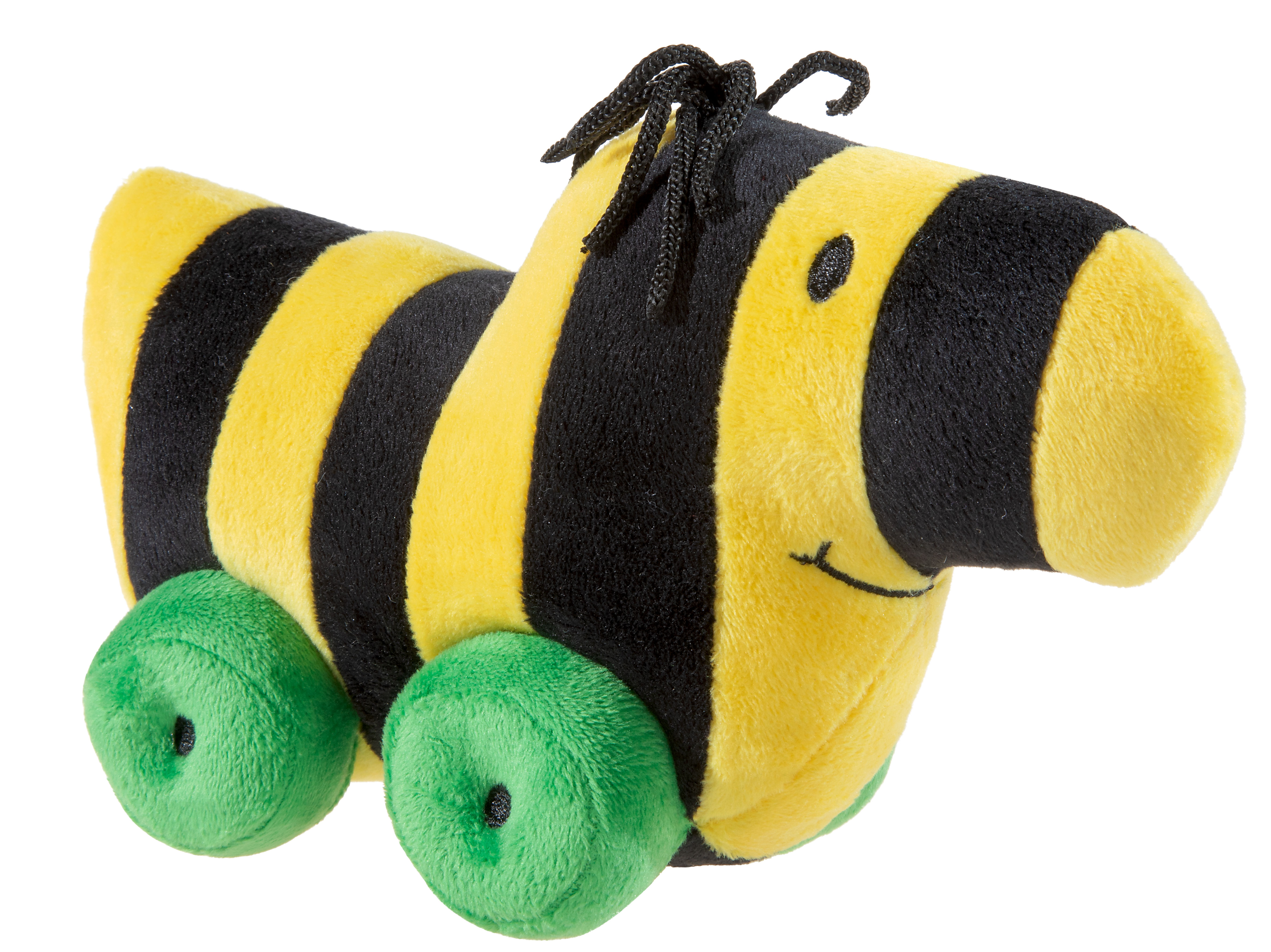 Tigerente Janosch 20cm - Plüsch Tigerente mit grünen Rädern und gelb - gestreiften Plüsch