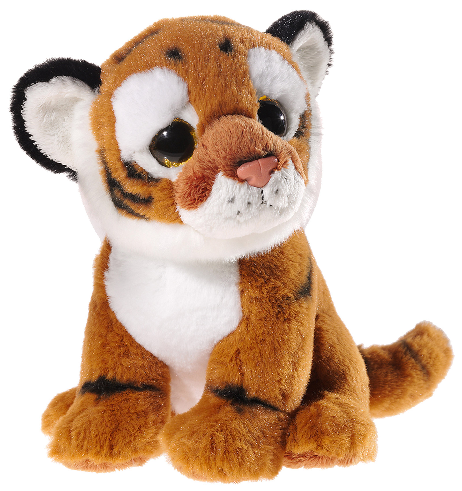 Heunec Tiger 23cm - Plüsch Tiger in braun-weiß-schwarzem Plüsch mit Glitzeraugen aus der Misanimo Serie 