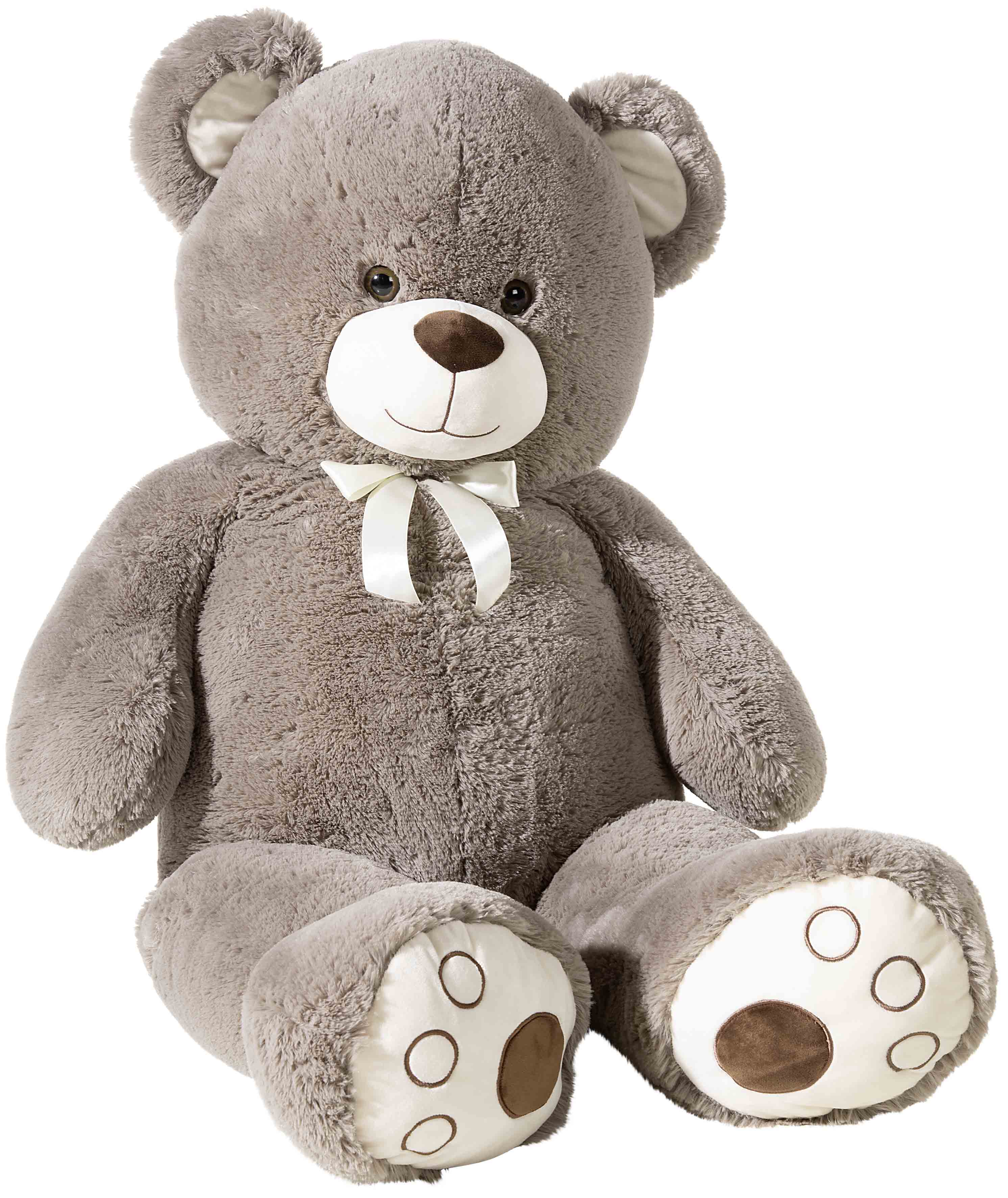 Bär mit Schleife Teddy grau 130cm 