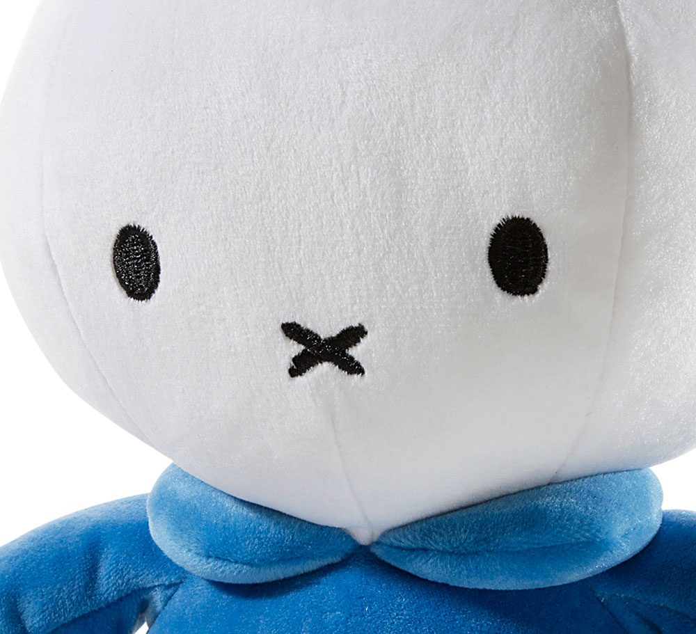 Heunec Miffi, Plüsch Hasenmädchen mit blauem Hemdchen in der 35cm Jubiläums-Edition - Detailbild Gesicht