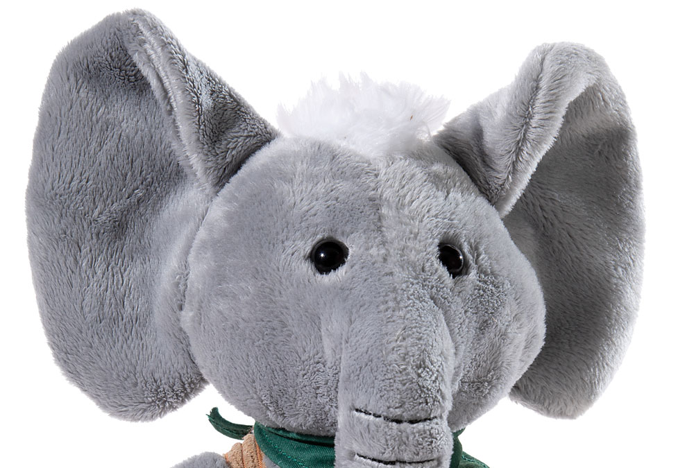 Eddi Erdnuss Elefant aus der Latzhosengang in der 35cm Ausführung - Kopf