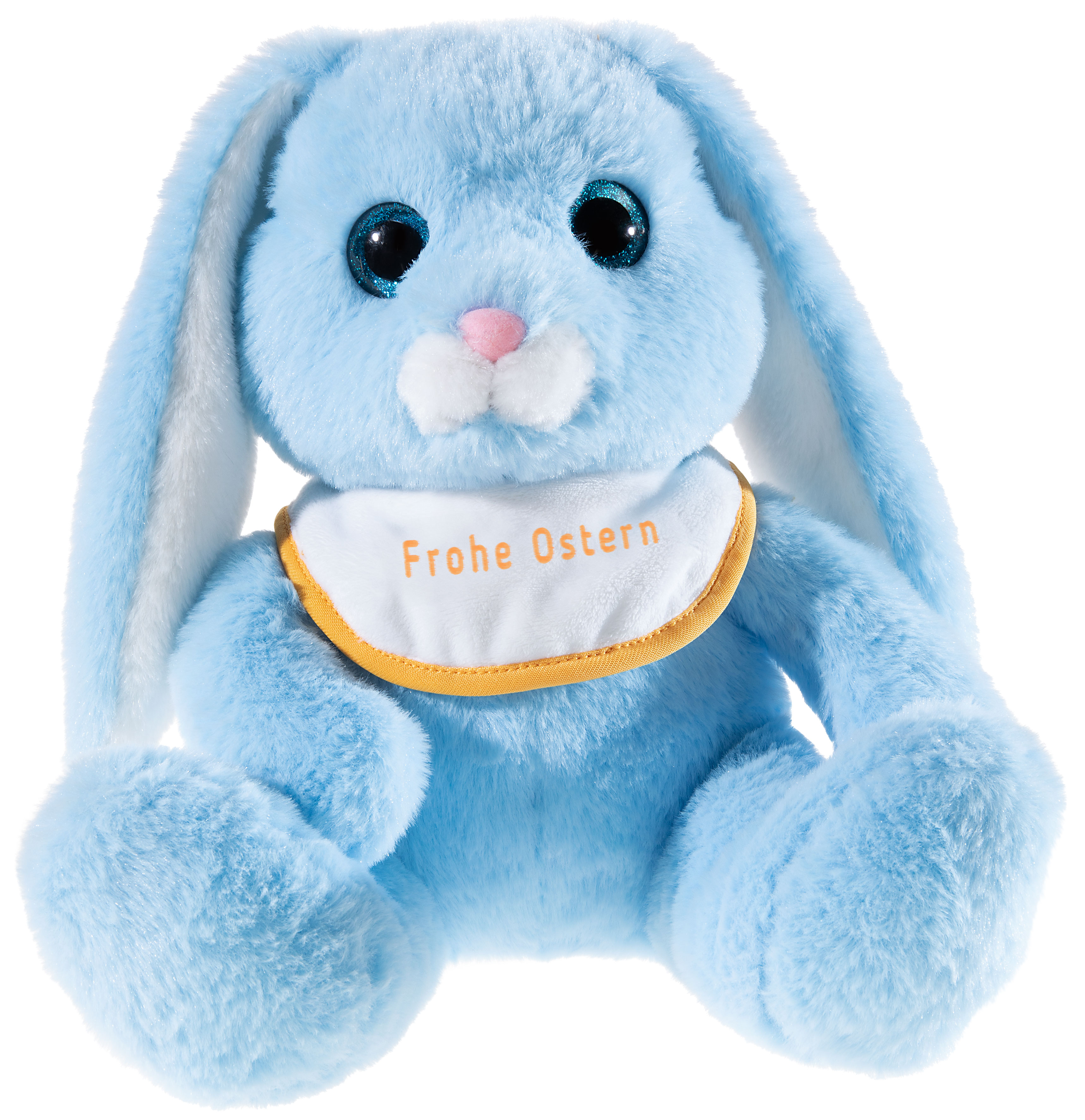 Hase Milchschnute blau mit Lätzchen 25cm 