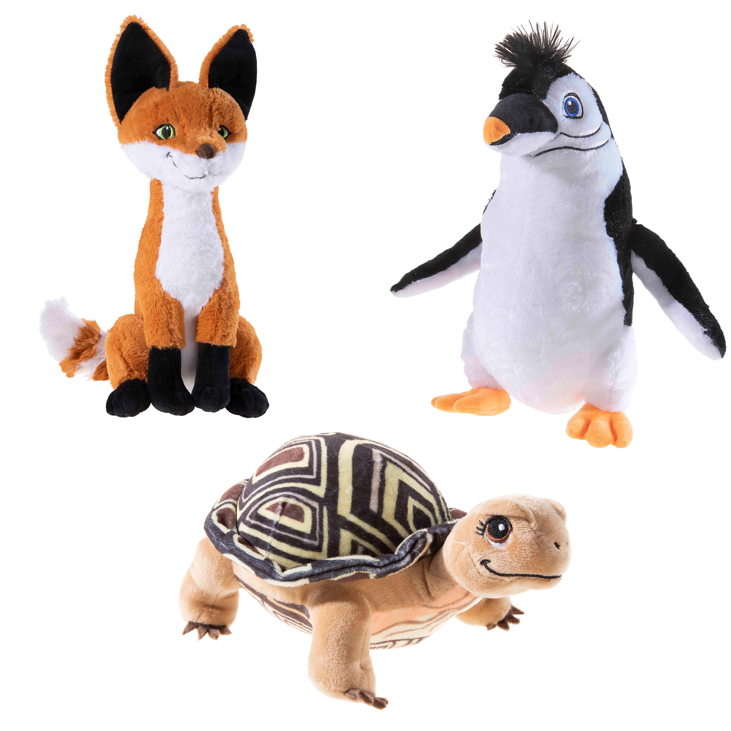 Die Schule der magischen Tiere 3er Plüschset Die Schule der magischen Tiere 3er Plüschset bestehend aus: Rabat - der schlaue Fuchs, Juri - der abenteuerlustige Pinguin, Henrietta - die charmante Schildkröte