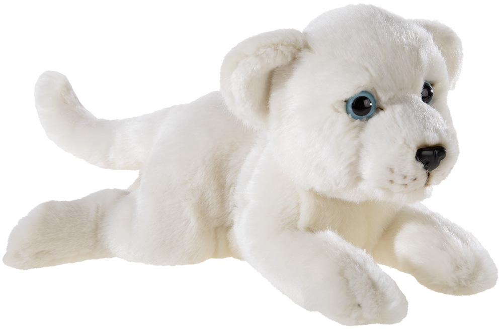 Heunec liegender, weißer Löwe aus der Misanimo Serie in 25cm Größe