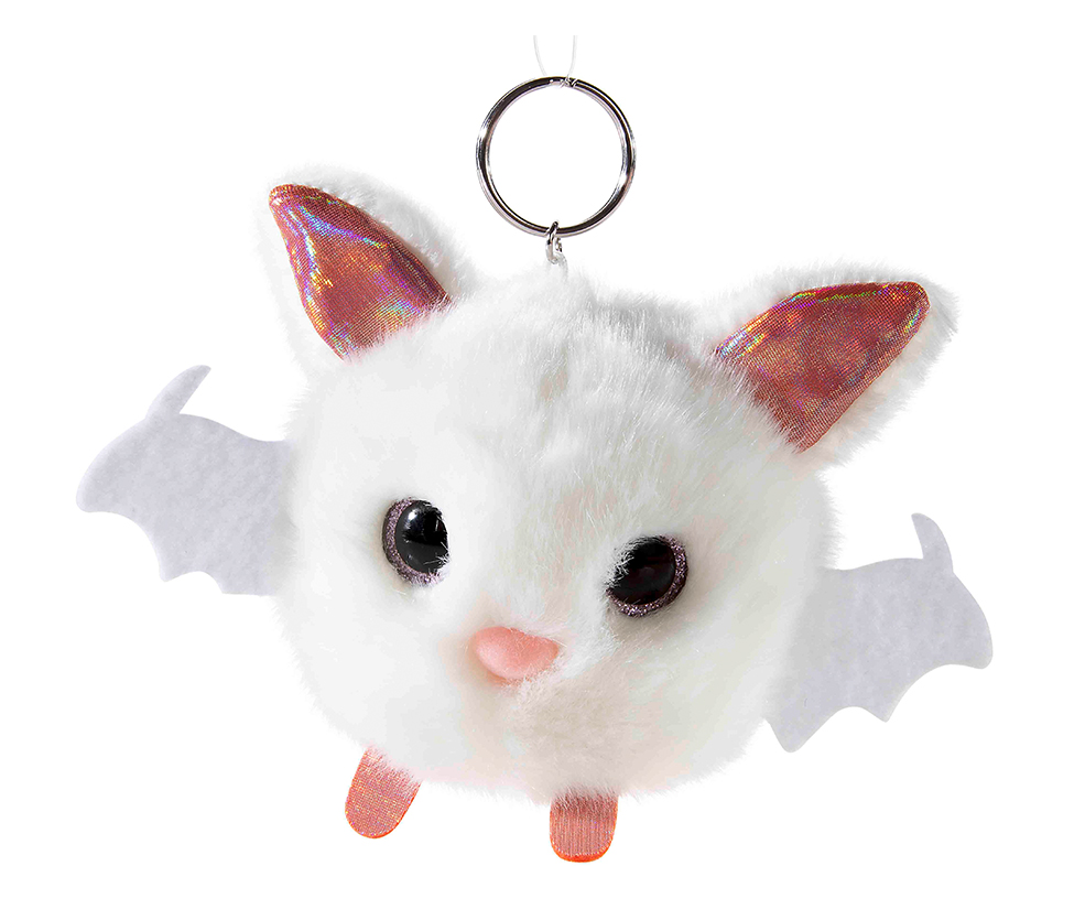Heunec Fledermaus Schlüsselanhänger 7 cm - Plüsch-Fledermaus Kuscheltier in Weiß, weicher Mini-Anhänger als Geschenk oder Deko