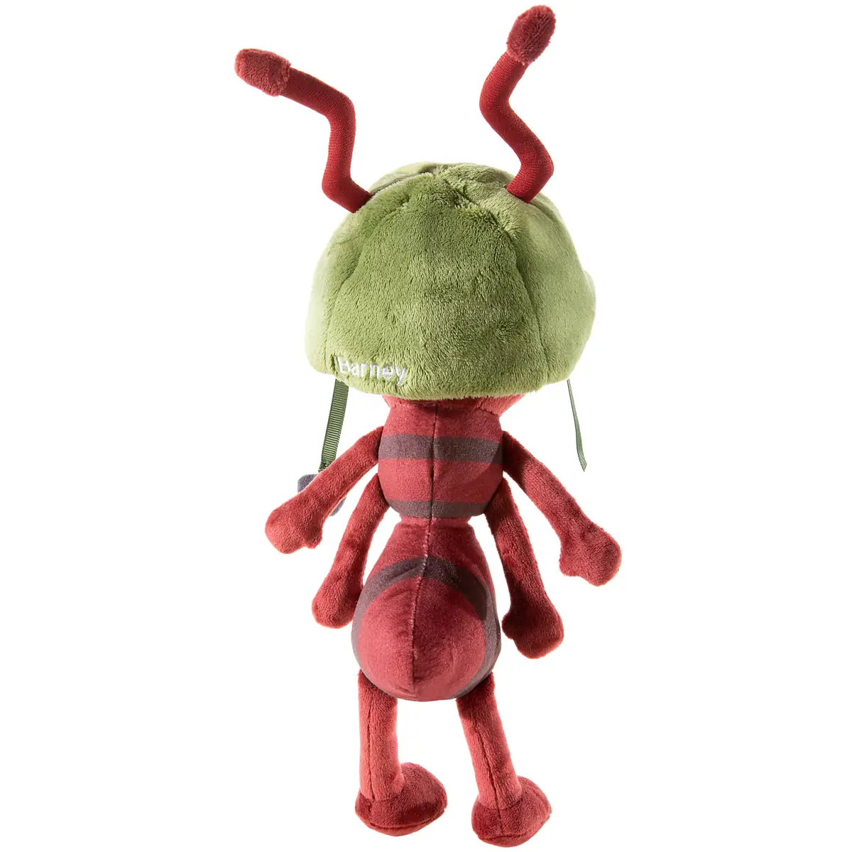 Ameise Barney Stofftier 25 cm von hinten mit grünem Hut und Namensstickerei