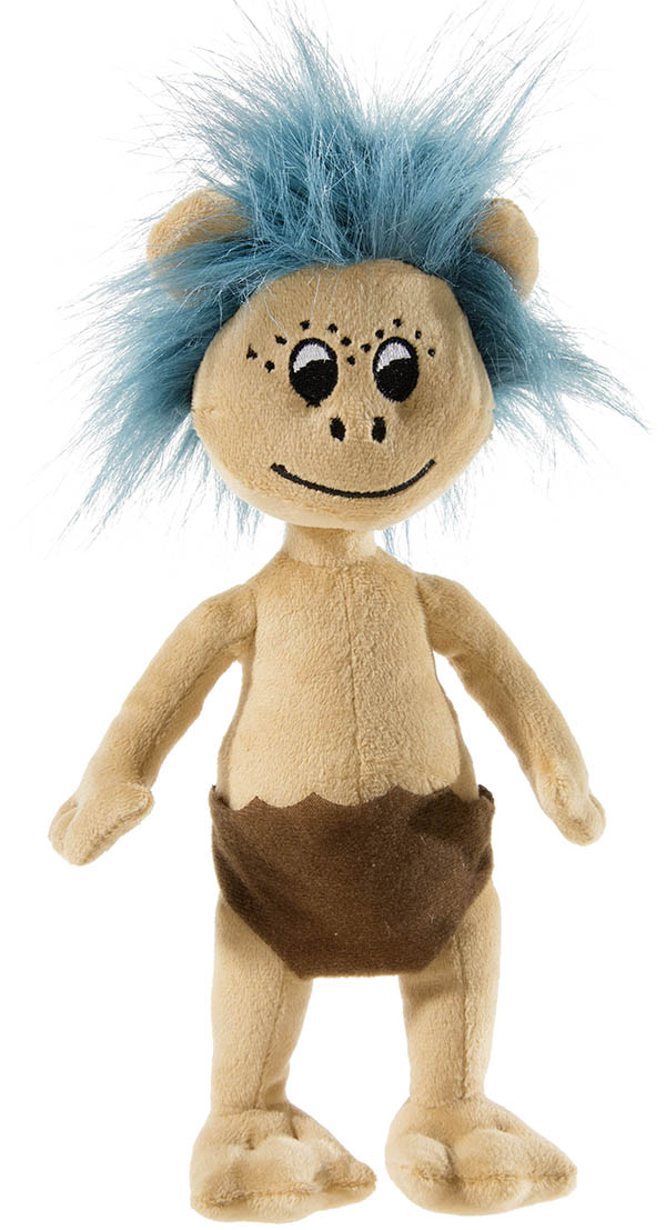 Plumps_Plueschfigur_30cm_646278 Heunec Plumps Plüschfigur aus der Sandmann Serie mit brauner Hose und blauen Haaren in 30cm Größe