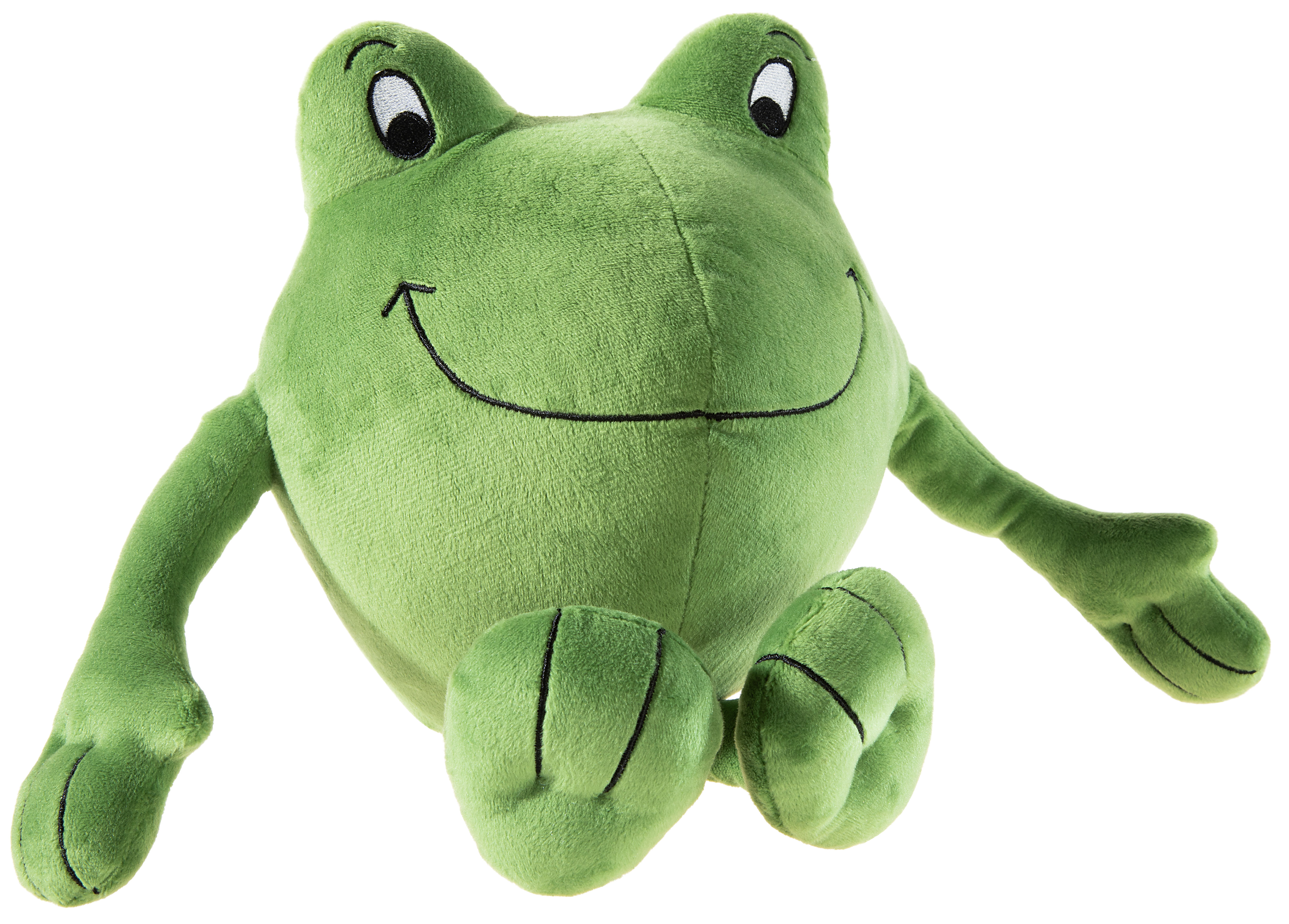 Günther Kastenfrosch Janosch 20 cm - Plüsch Kastenfrosch aus grünem Plüsch mit gestickten Mund und Augen