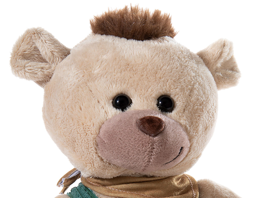 Weicher brauner Plüschbär mit Halstuch Niedlicher Plüschbär mit weichem Fell und einem Halstuch