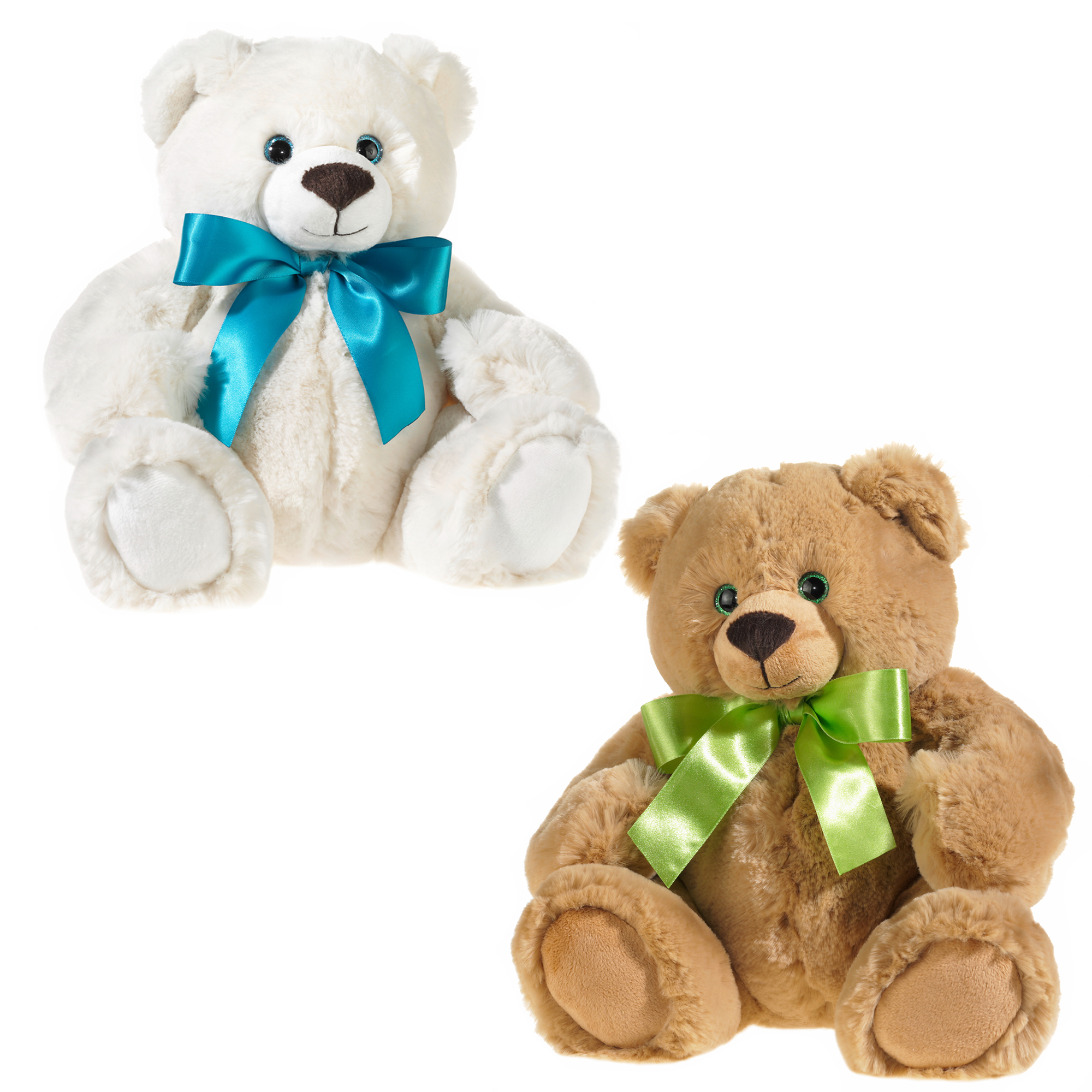 Heunec 30cm Super Soft Bär im Doppelpack in der Farbe braun und weiß