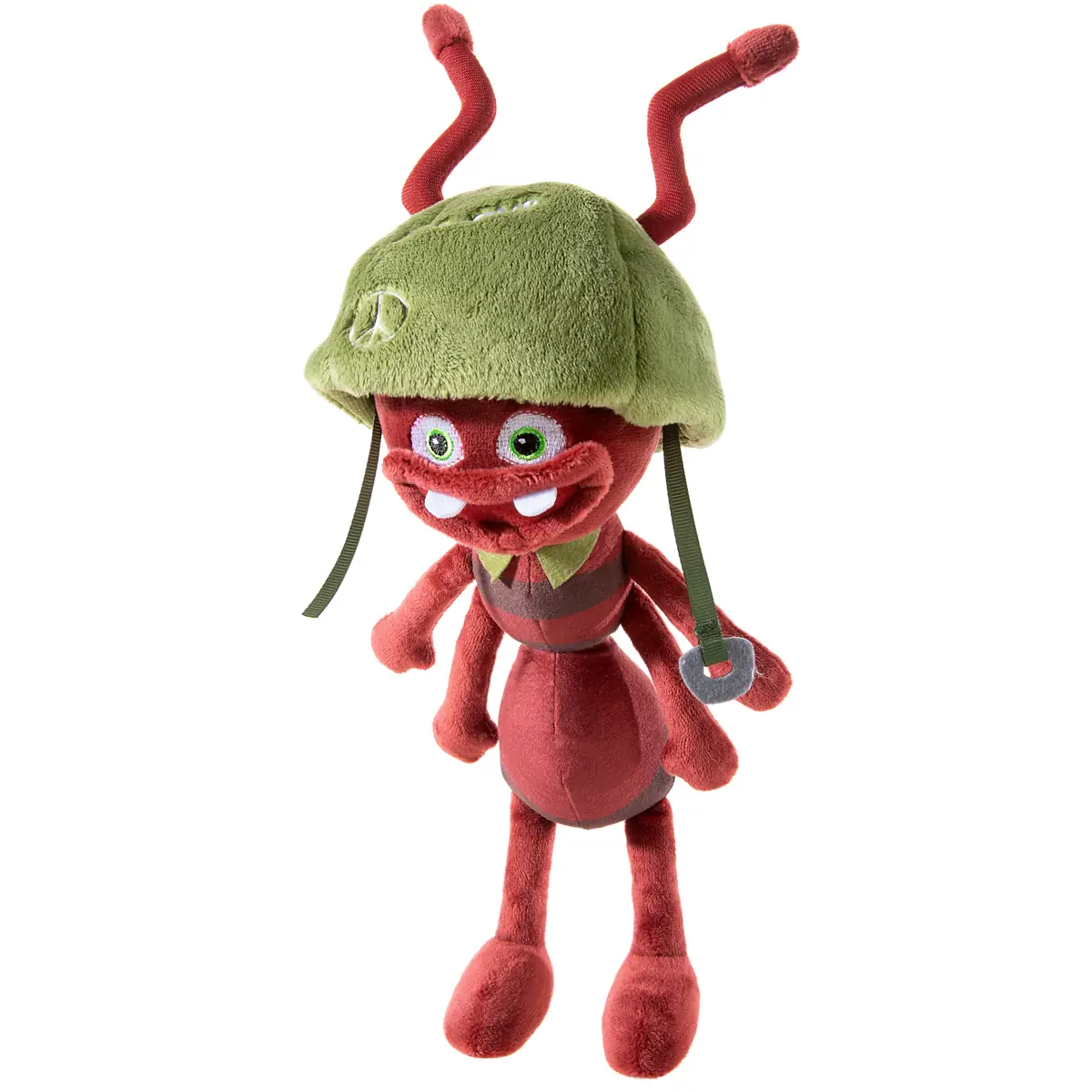 Ameise Barney Kuscheltier 25 cm von vorne mit grünem Hut und Zierstickereien