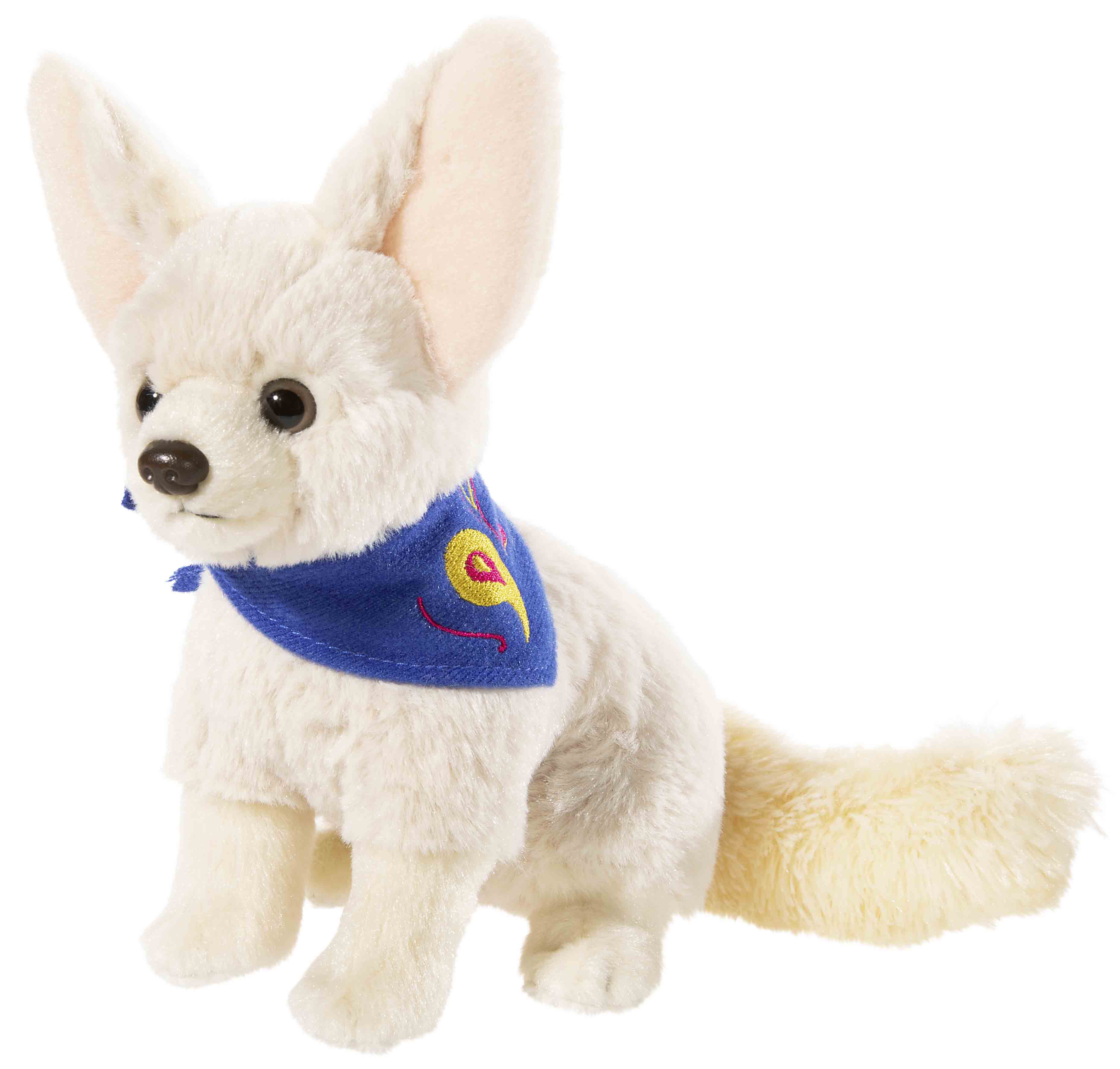 Weiches Stofftier Fennek mit blauem Halstuch Plüschiger Fennek mit blauem Halstuch und gesticktem Detail, ideal zum Kuscheln.