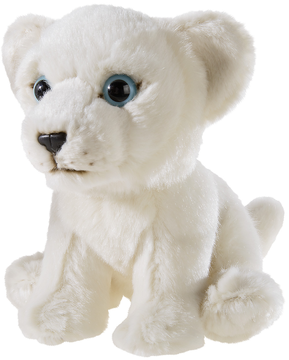 Heunec sitzender, weißer Löwe aus der Misanimo Serie in 15cm Größe