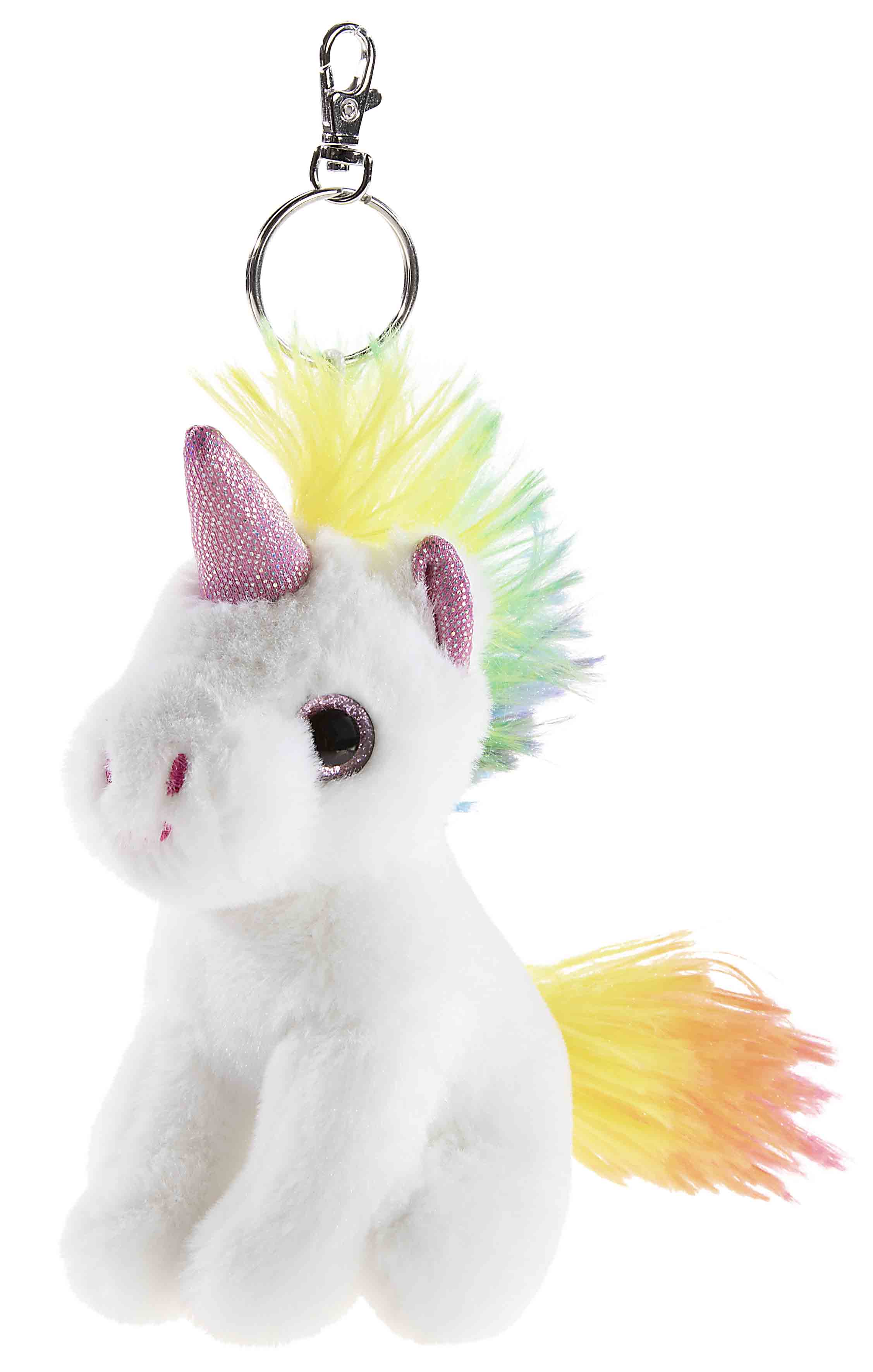 Heunec Einhorn Schlüsselanhänger 8cm - Plüsch Einhorn in weiß als Schlüsselanhänger