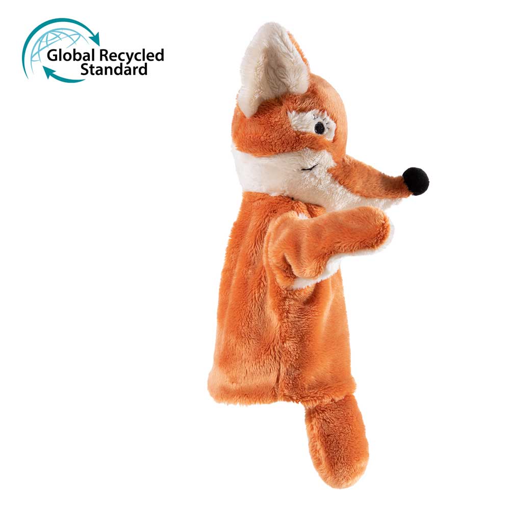 Sandmann Fuchs Handpuppe aus GRS Material in 30cm - seitlich