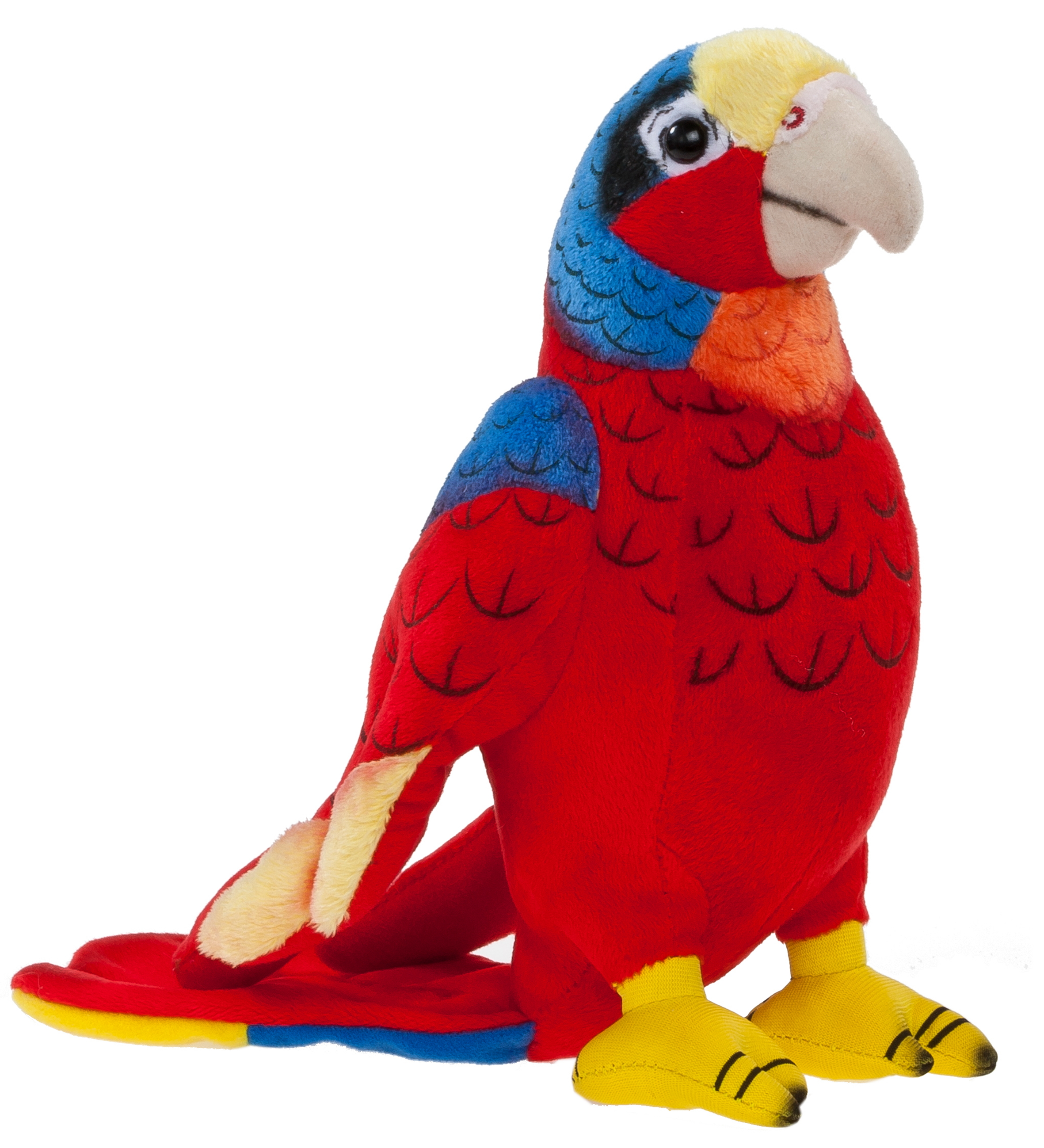 Heunec Papagei in rot mit naturgetreuer Maserung in 20cm Größe