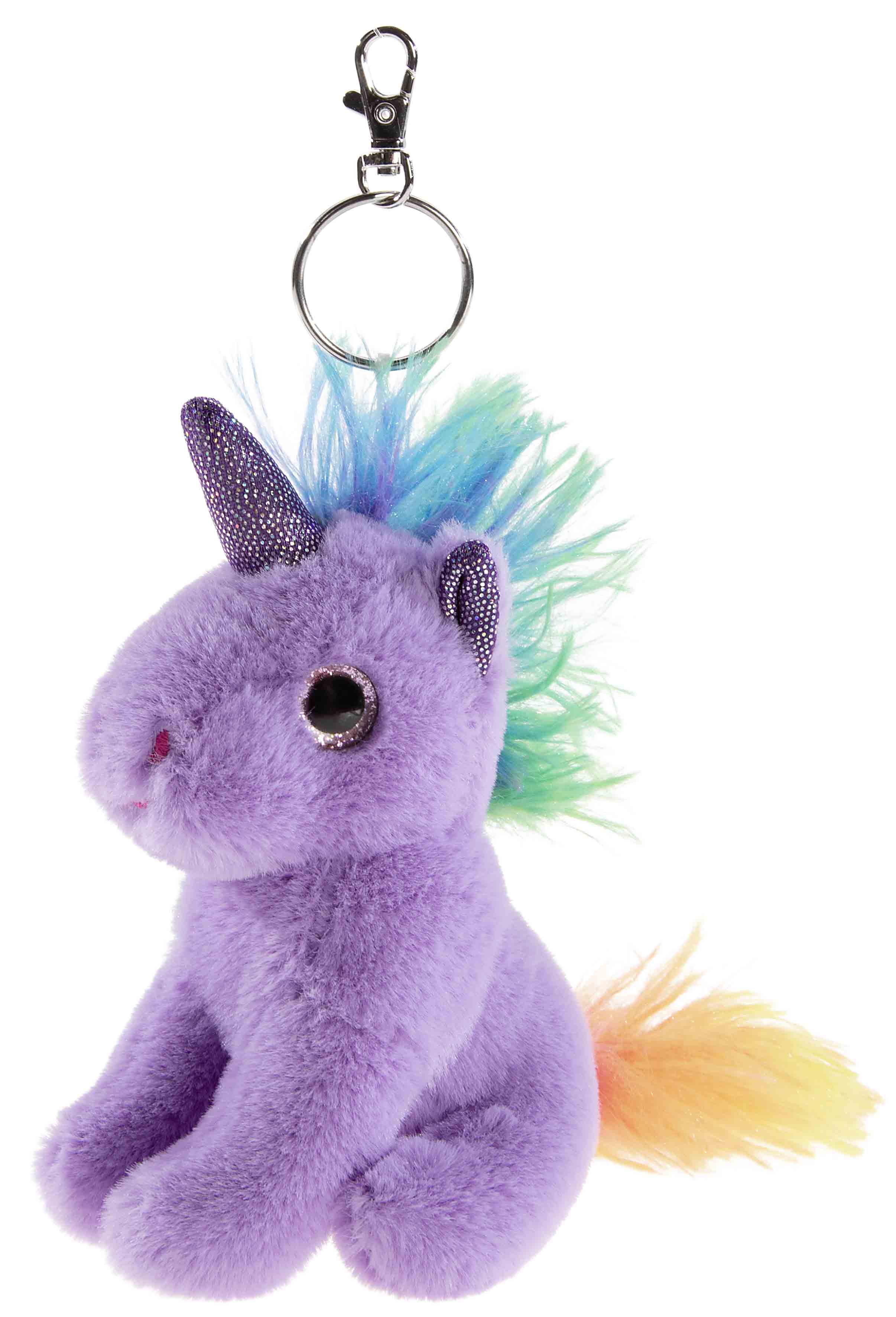Heunec Einhorn Schlüsselanhänger 8cm - Plüsch Einhorn in lila als Schlüsselanhänger
