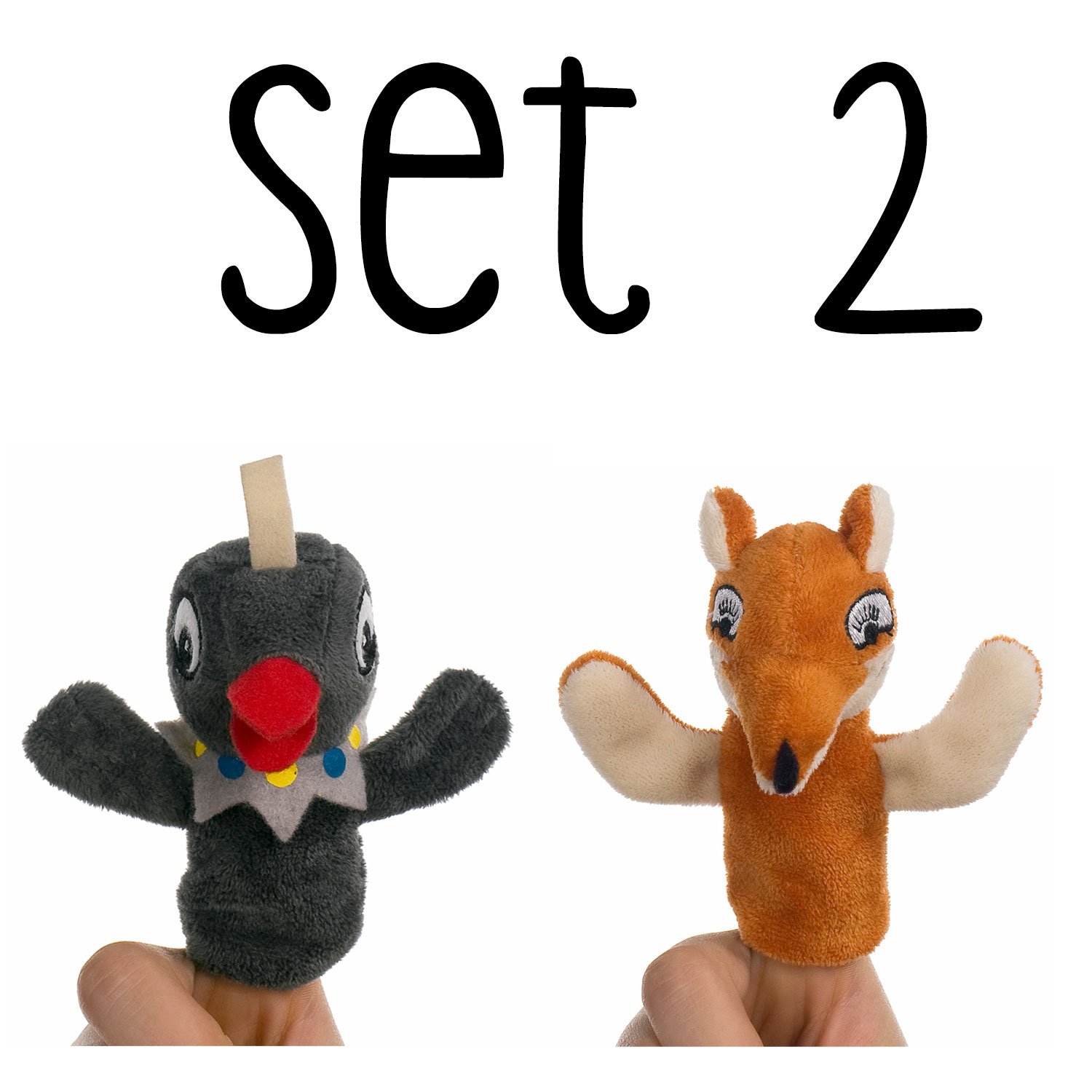 Heunec Fingerpuppenset Frau Elster und Herr Fuchs 