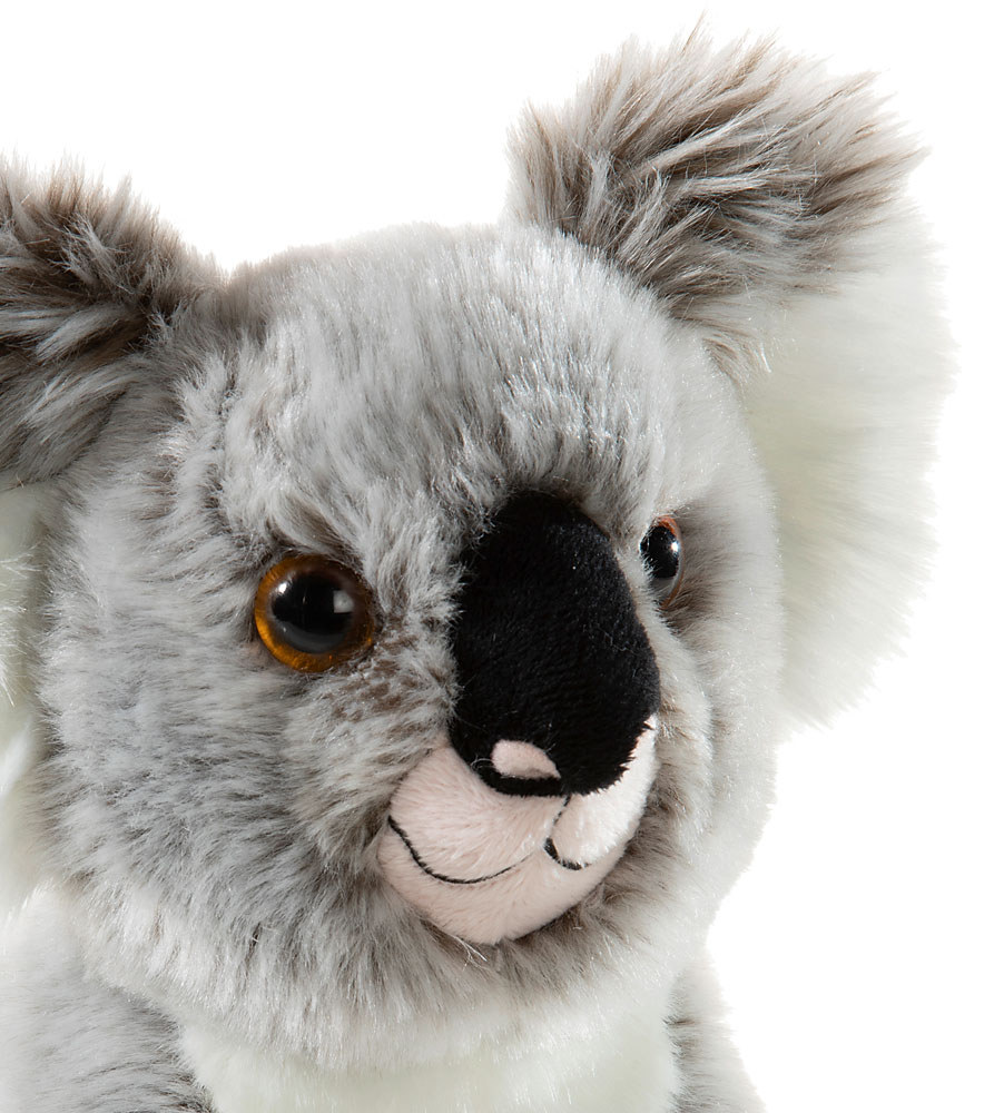 Kuschelweicher Plüsch-Koala für Kinder Detailansicht eines grauen Plüsch-Koalas mit weichem Fell und liebevollem Ausdruck