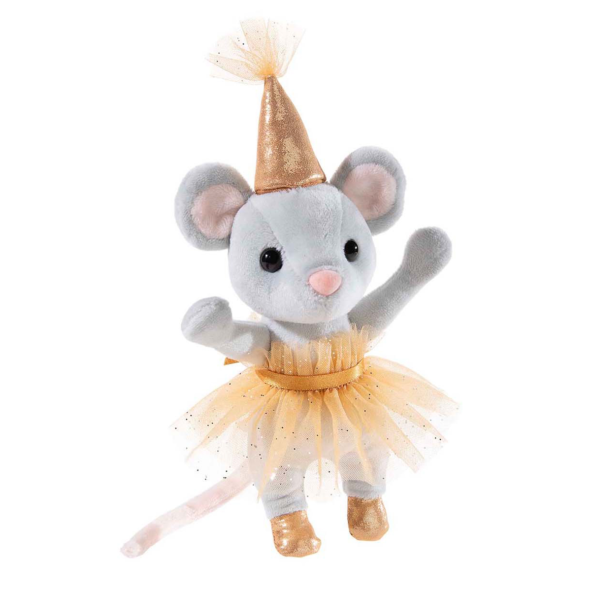 Party Plüsch Maus in Gold 18cm