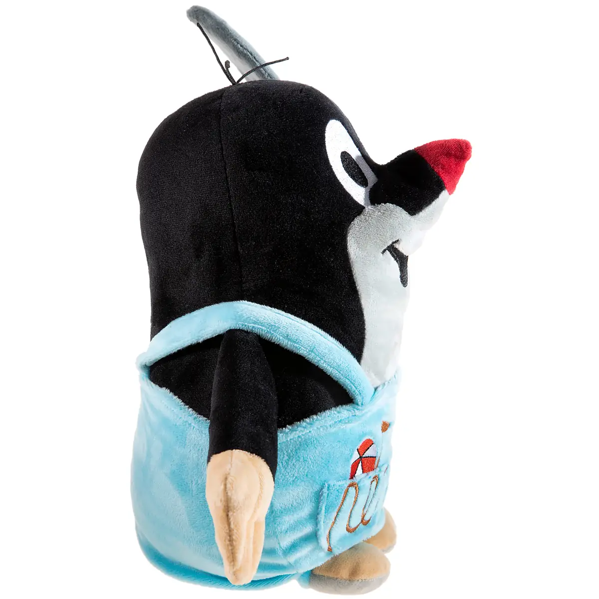 Der kleine Maulwurf Gärtner-Plüschtier mit blauer Hose in 30 cm Seitenansicht