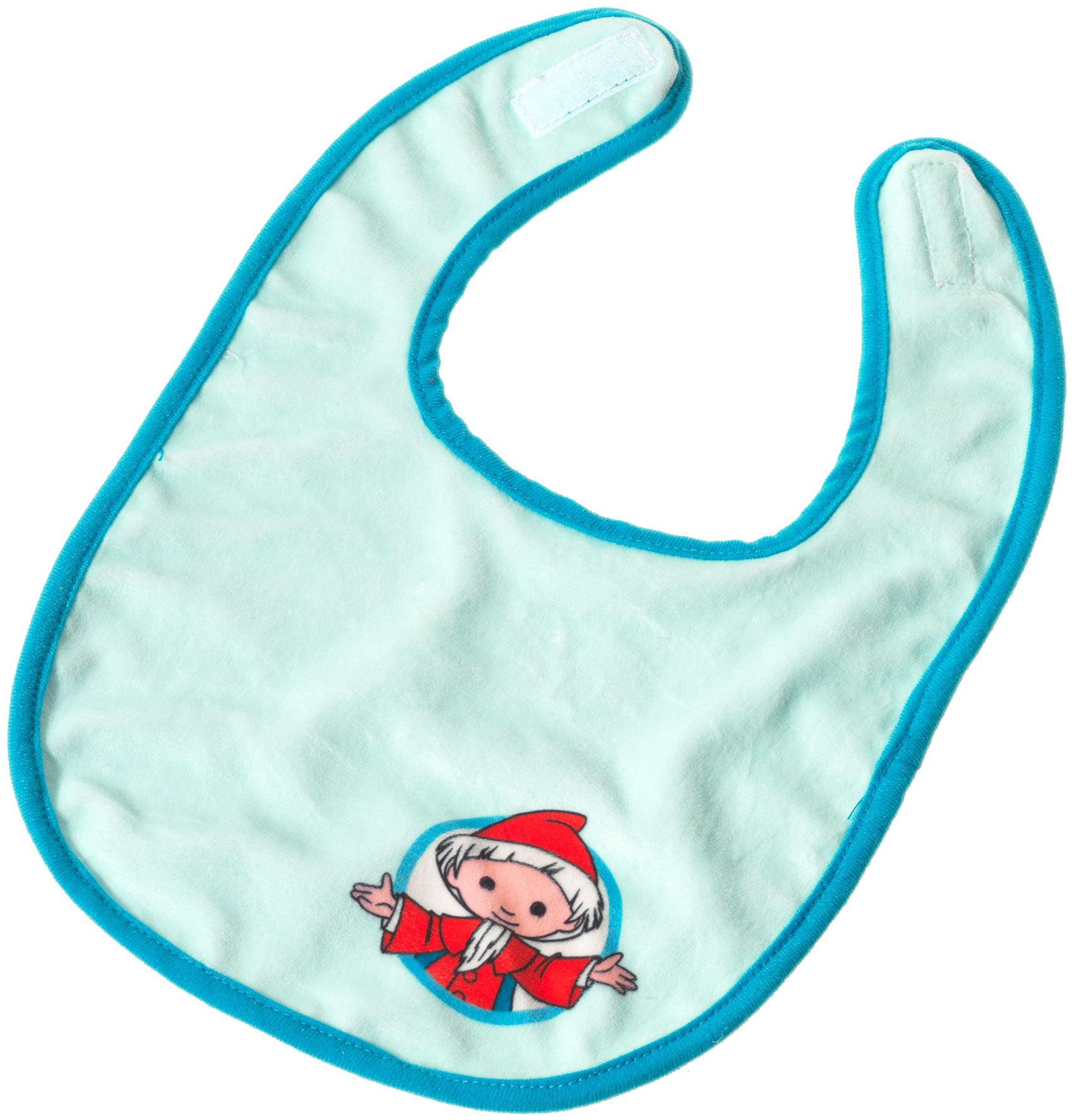 Weiches Baby-Lätzchen mit Cartoon-Print in Hellblau Hellblaues Baby-Lätzchen mit Cartoon-Motiv und blauen Rändern