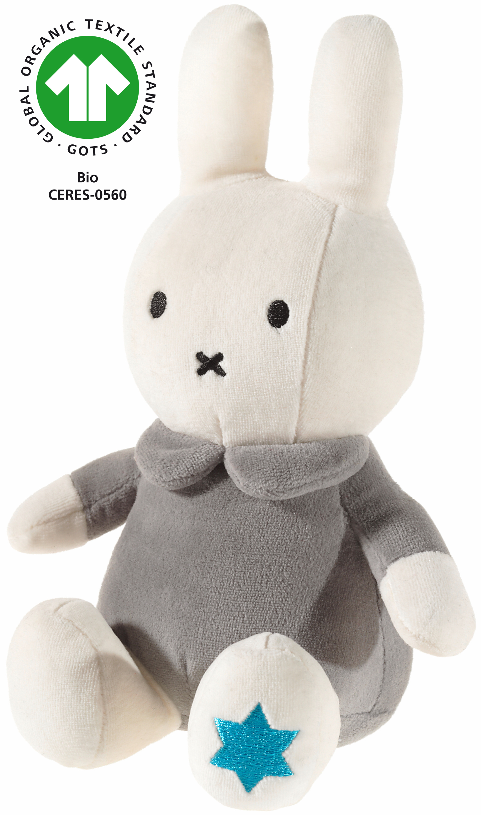 Heunec Miffy Baby in grau-weiß-türkis und natürlich GOTS zertifiziert