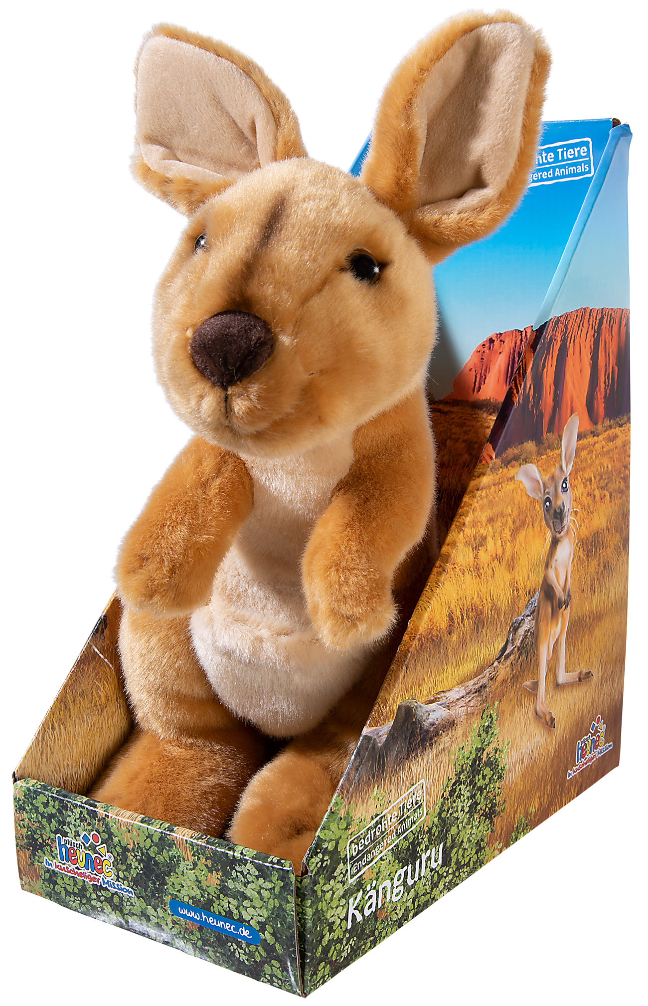 Bedrohte_Tiere_-_Kaenguru_28cm_289178_2 Heunec Känguru aus der Serie Bedrohte Tiere in 28cm mit Display