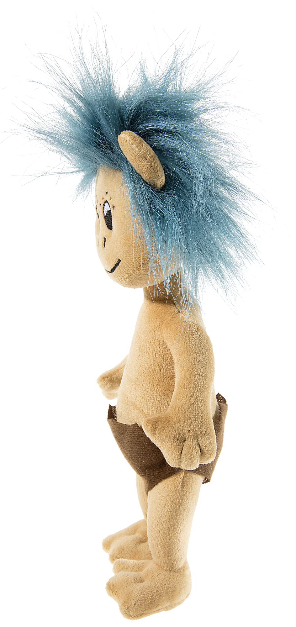 Heunec Plumps Plüschfigur aus der Sandmann Serie mit brauner Hose und blauen Haaren in 30cm Größe