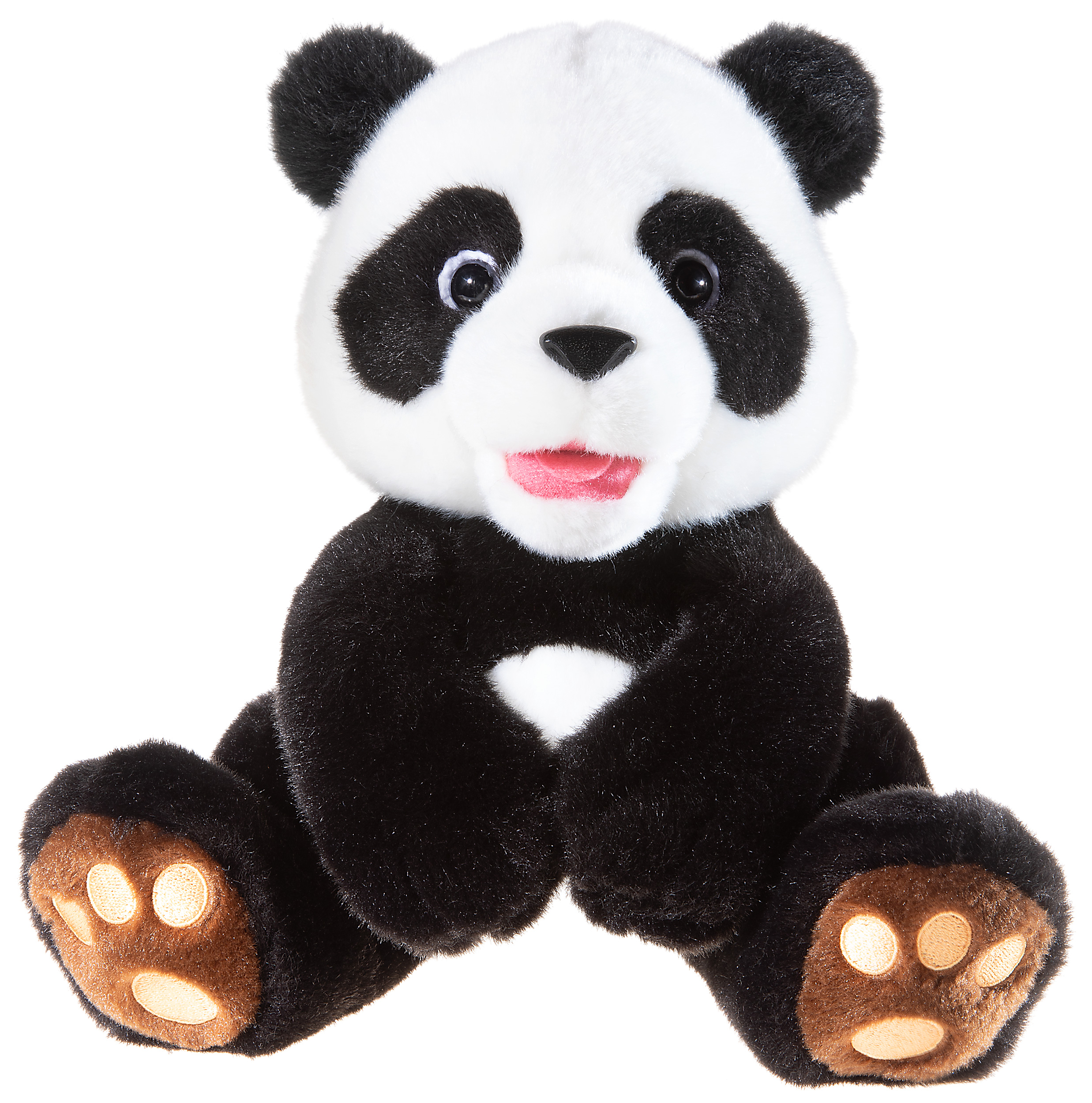 Panda Bedrohte Tiere 25cm Heunec Panda 25cm - Plüschtier Panda in schwarz-weiß mit braunen Pfoten aus der bedrohte Tiere Serie