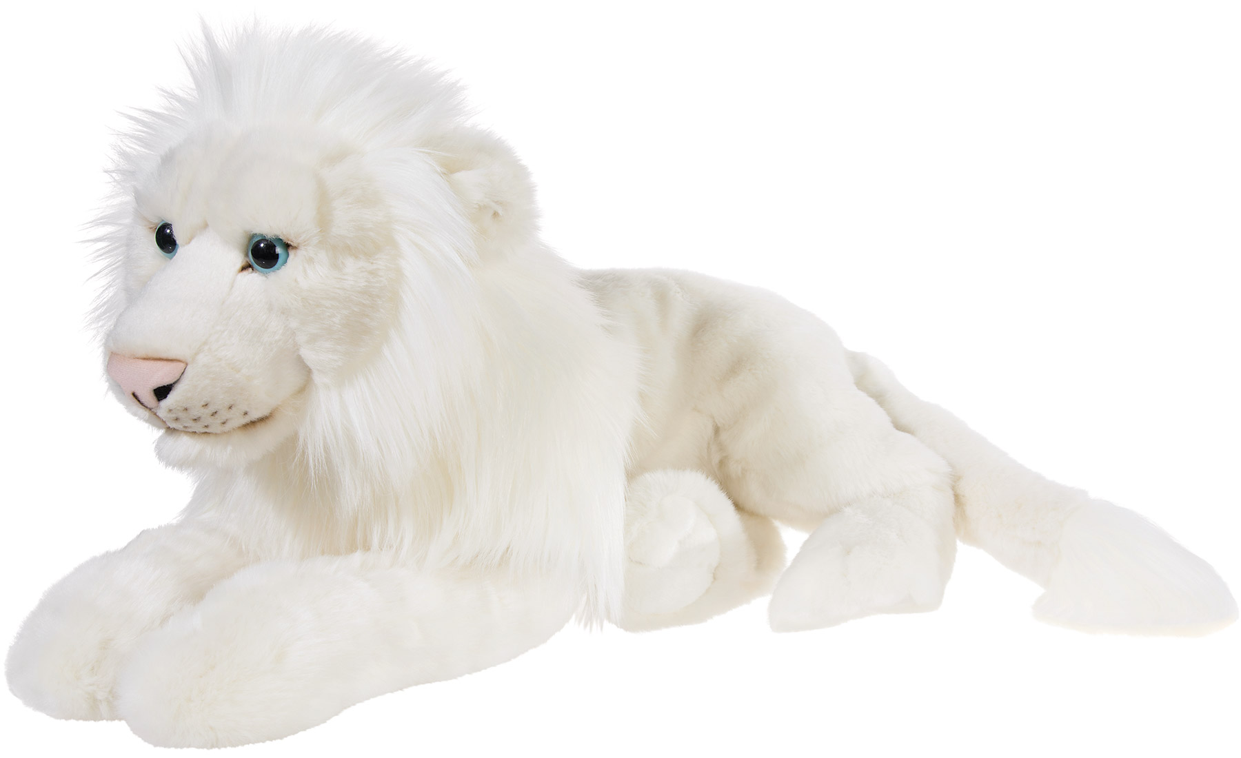 Heunec liegender, weißer Löwe aus der Misanimo Serie in 50cm Größe
