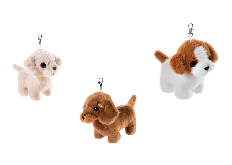 Schlüsselanhänger Plüschhunde 11cm - Plüschhunde - Retriever, Bernhardiner und Dackel