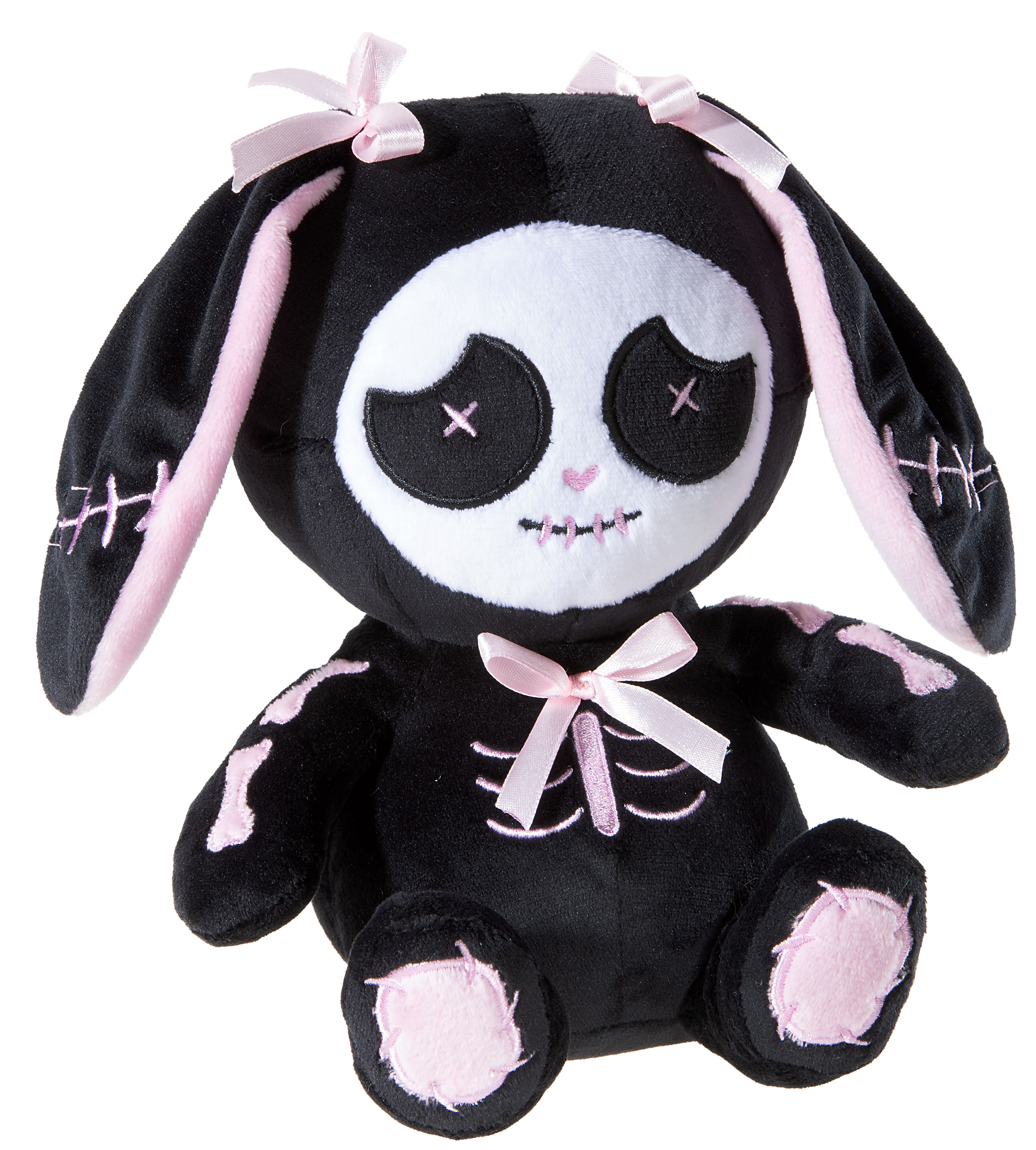 Bunny "Tammy" 20cm - Plüschhase in „Día de los Muertos“- (Tag der Toten) Stil - schräge Ansicht