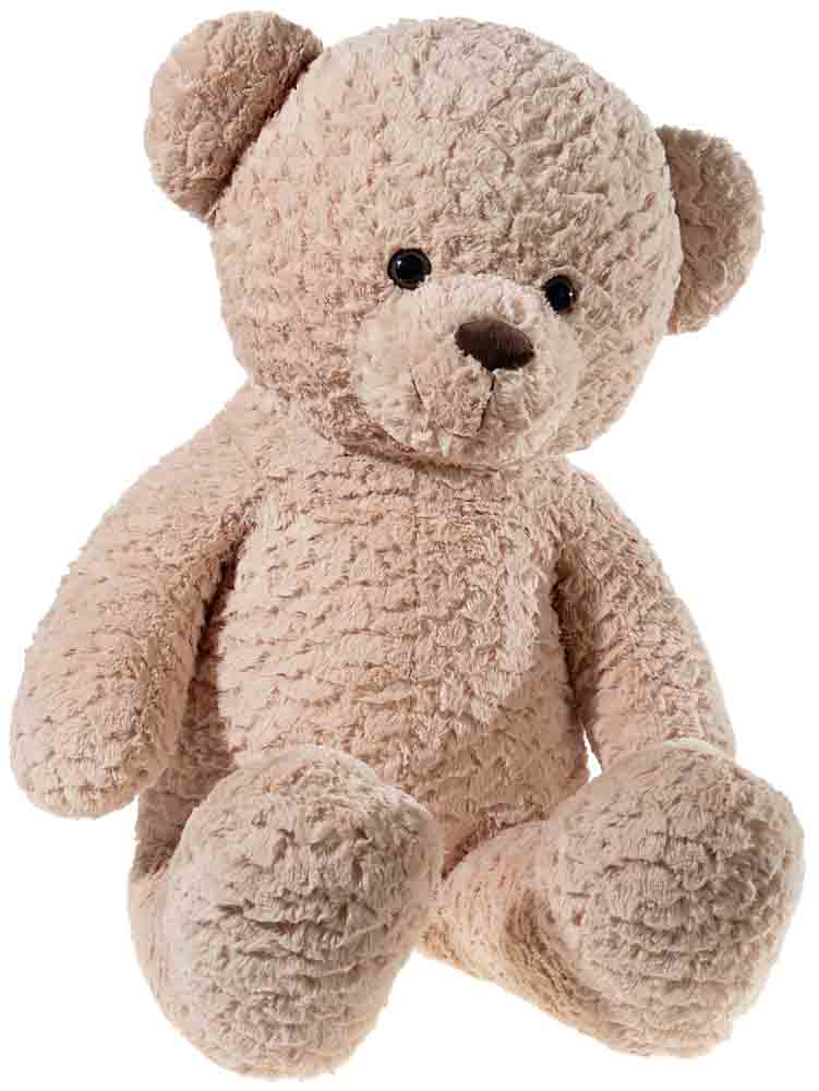 Ein weicher, beigefarbener Plüsch-Teddybär mit freundlichem Gesicht, perfekt zum Kuscheln und als ideales Geschenk für Kinder.