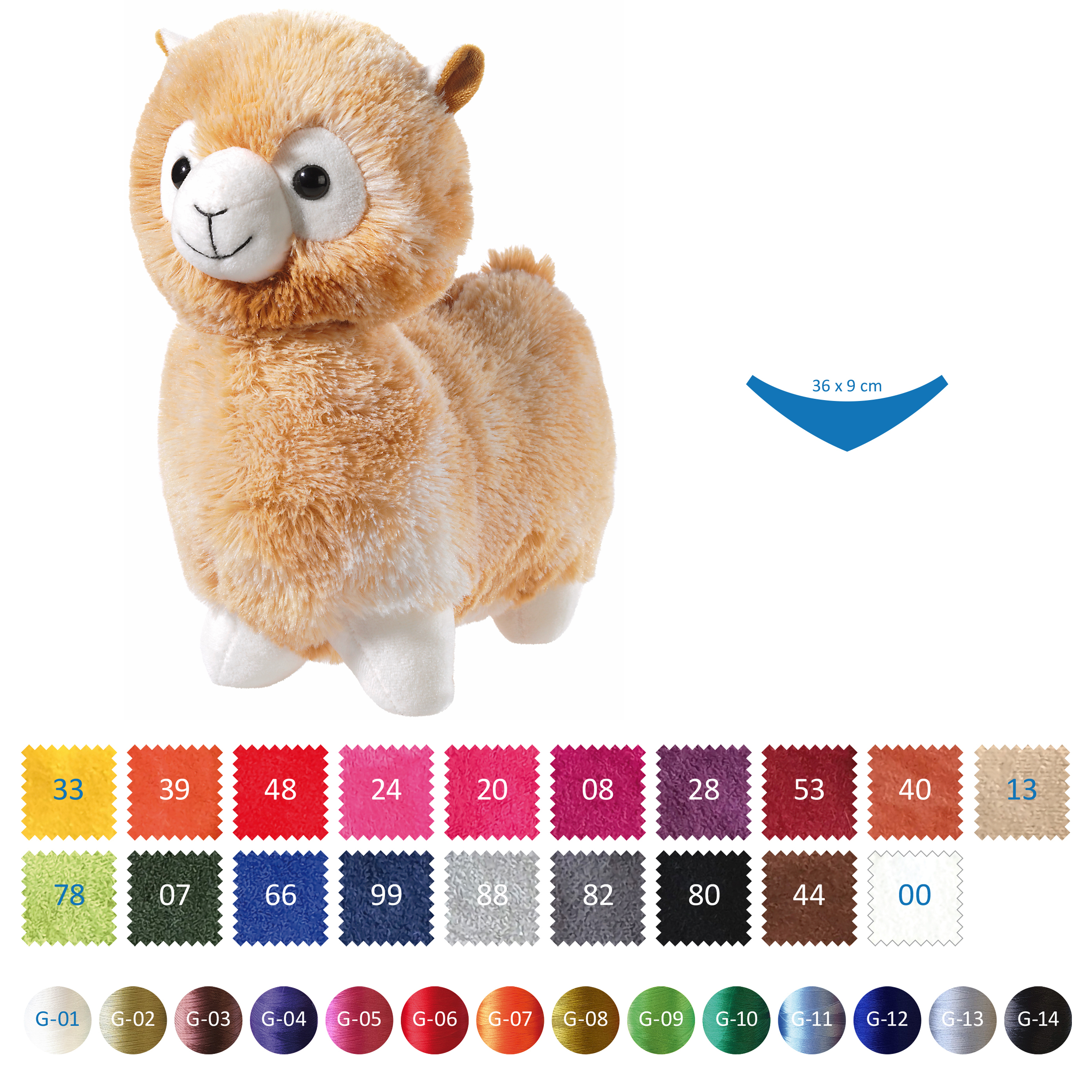 Lama stehend hellbraun individuell 18cm