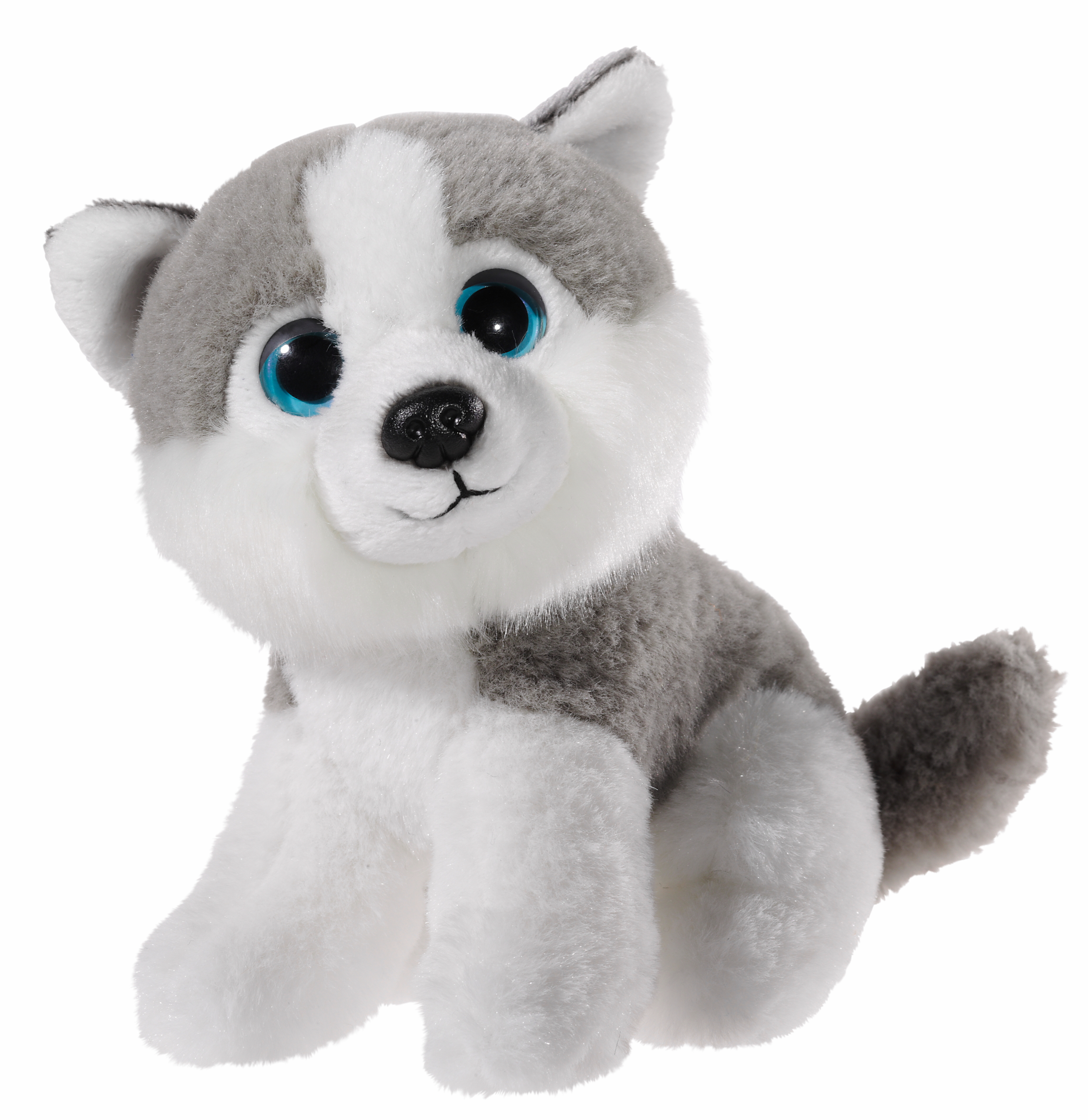 Heunec putziger Husky aus der Mini Mi Serie in weiß-grau und 14cm Größe