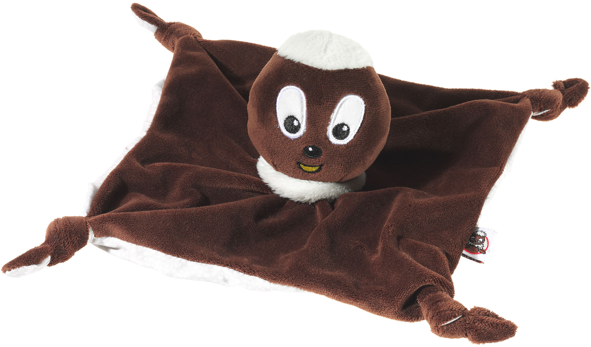 Niedliches braunes Kuscheltuch mit Tiergesicht Braunes Kuscheltuch mit niedlichem Tiergesicht, ideal als Schmusetuch für Babys und Kleinkinder.