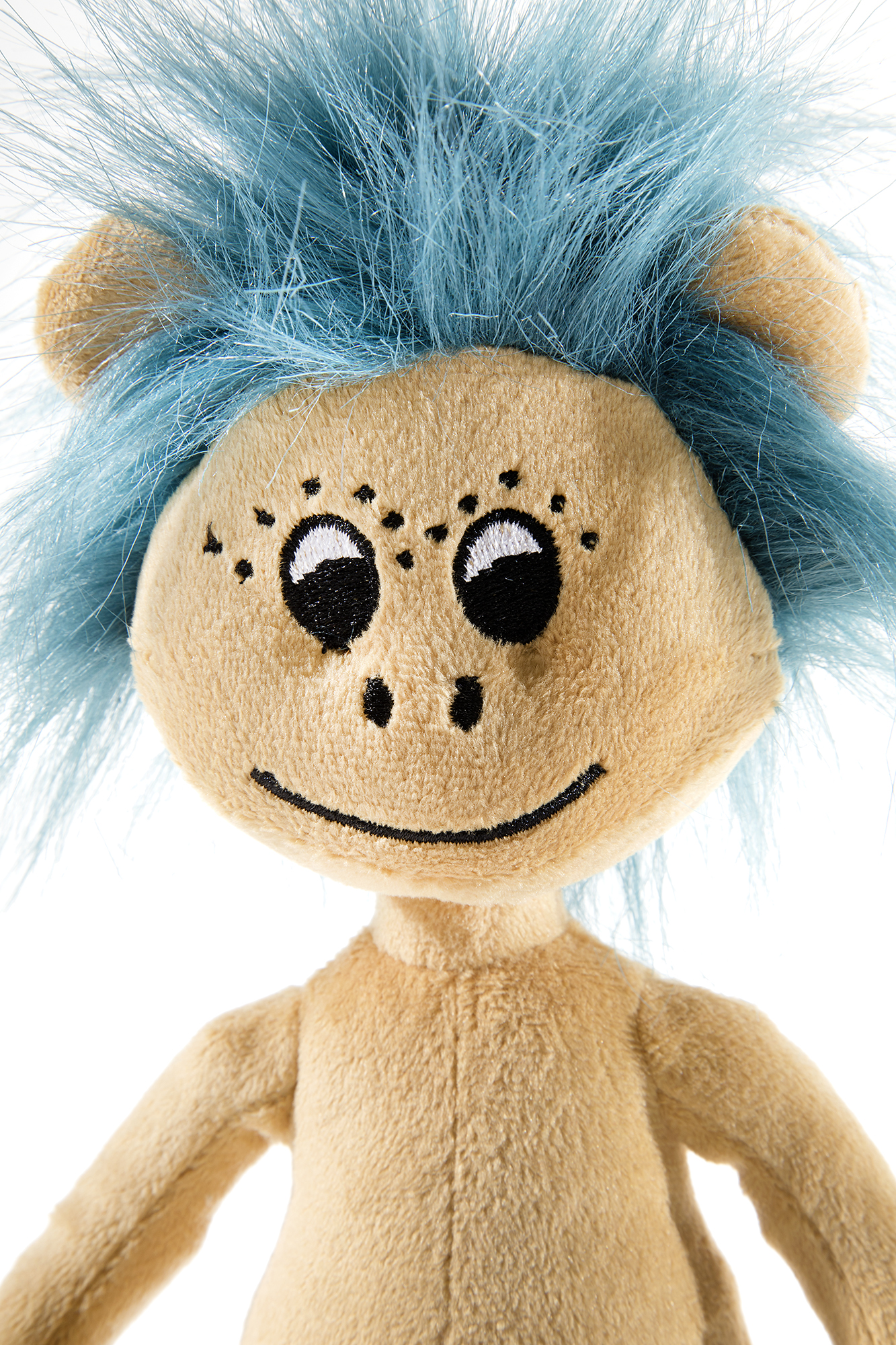 Plumps_Plueschfigur_30cm_646278_1 Heunec Plumps Plüschfigur aus der Sandmann Serie mit brauner Hose und blauen Haaren in 30cm Größe